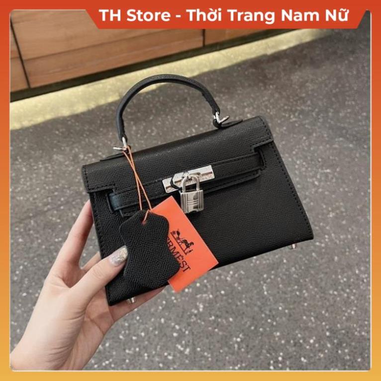 Túi xách nữ cầm tay đeo vai da nhám trơn HM Full box , Túi sách đeo chéo có khoá nhỏ phong cách thời trang TH Store