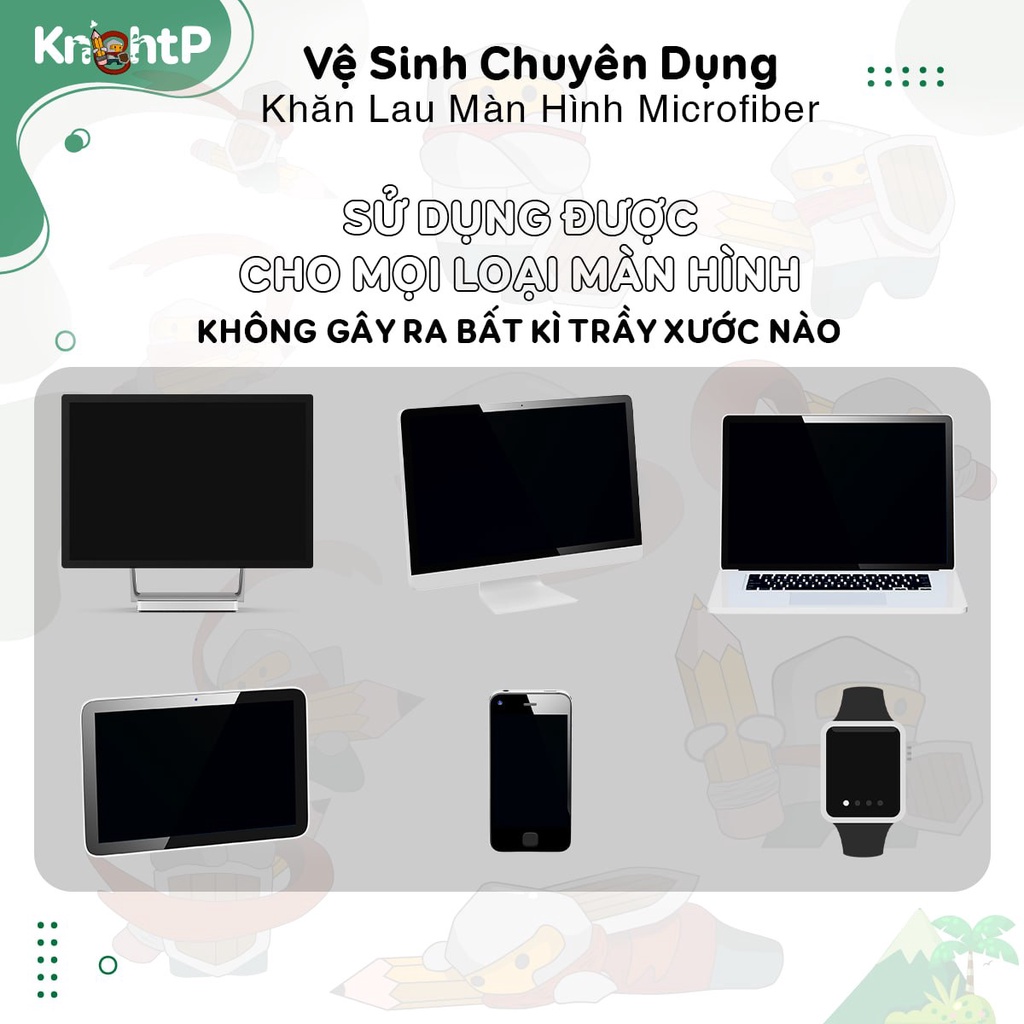Khăn lau Polishing Cloth Microfiber dành cho màn hình điện thoại, máy tính bảng, laptop, iPad, Macbook