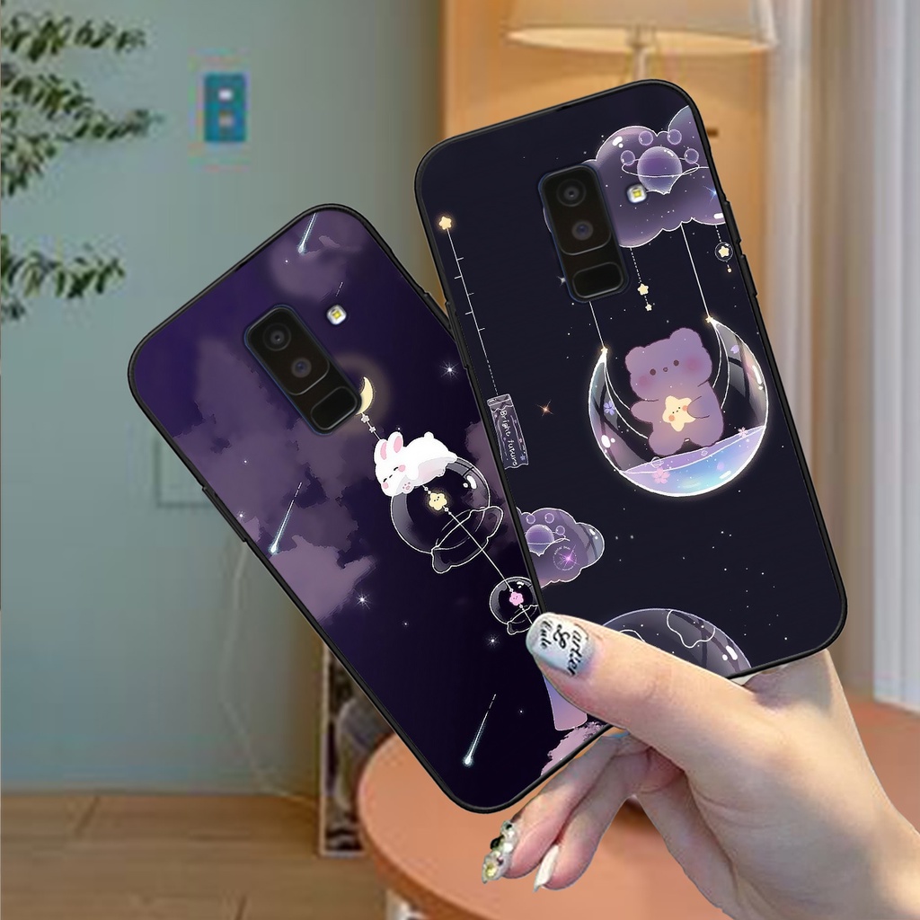 Ốp lưng Samsung A6 2018 / A6 Plus / A6+ in hình gấu tím cute dễ thương siêu xinh