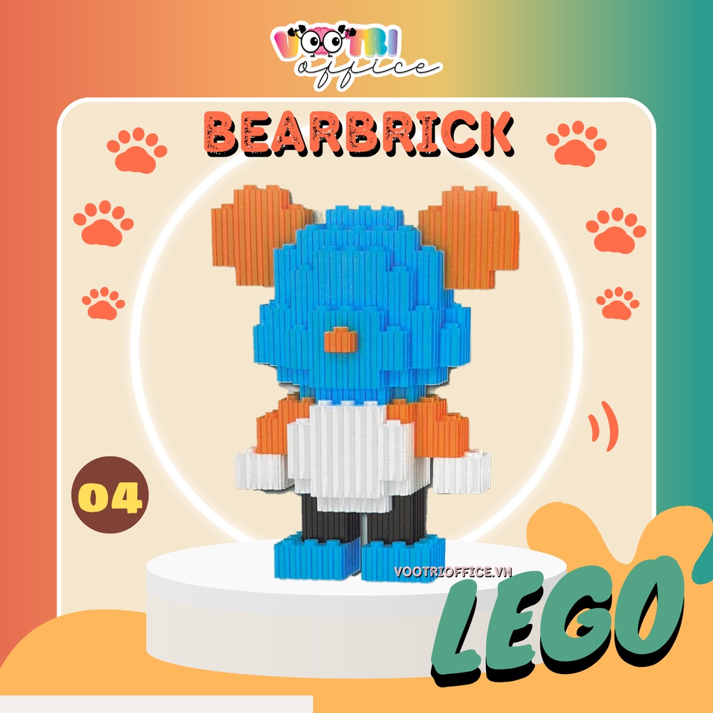 🔥[DEAL CỰC HOT] MÔ HÌNH LEGO GẤU “BỤNG PHỆ” BEARBRICK MẪU 04 3D MINI DỄ THƯƠNG 🧩🧩🧩 - GỒM NHIÊU MẪU HOT - VOOTRI OFFICE