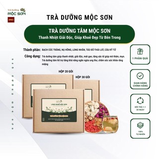 Trà thảo mộc trà dưỡng tâm mộc sơn ngủ ngon, an thần, đẹp da set 20 gói, set 30 gói