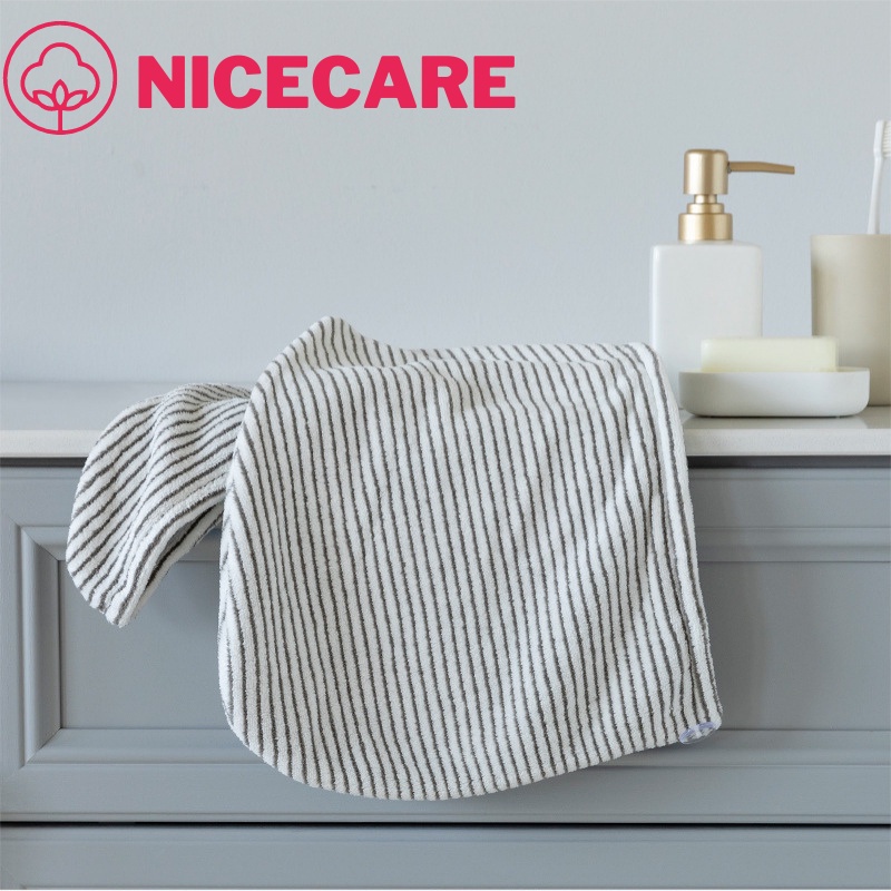 Mũ Tắm Mũ Lau Tóc Sợi Tre Chính Hãng NICECARE Cao Cấp - Khăn Lau Tóc Khăn Gội Đầu Thấm Hút Tốt, Tiện Lợi