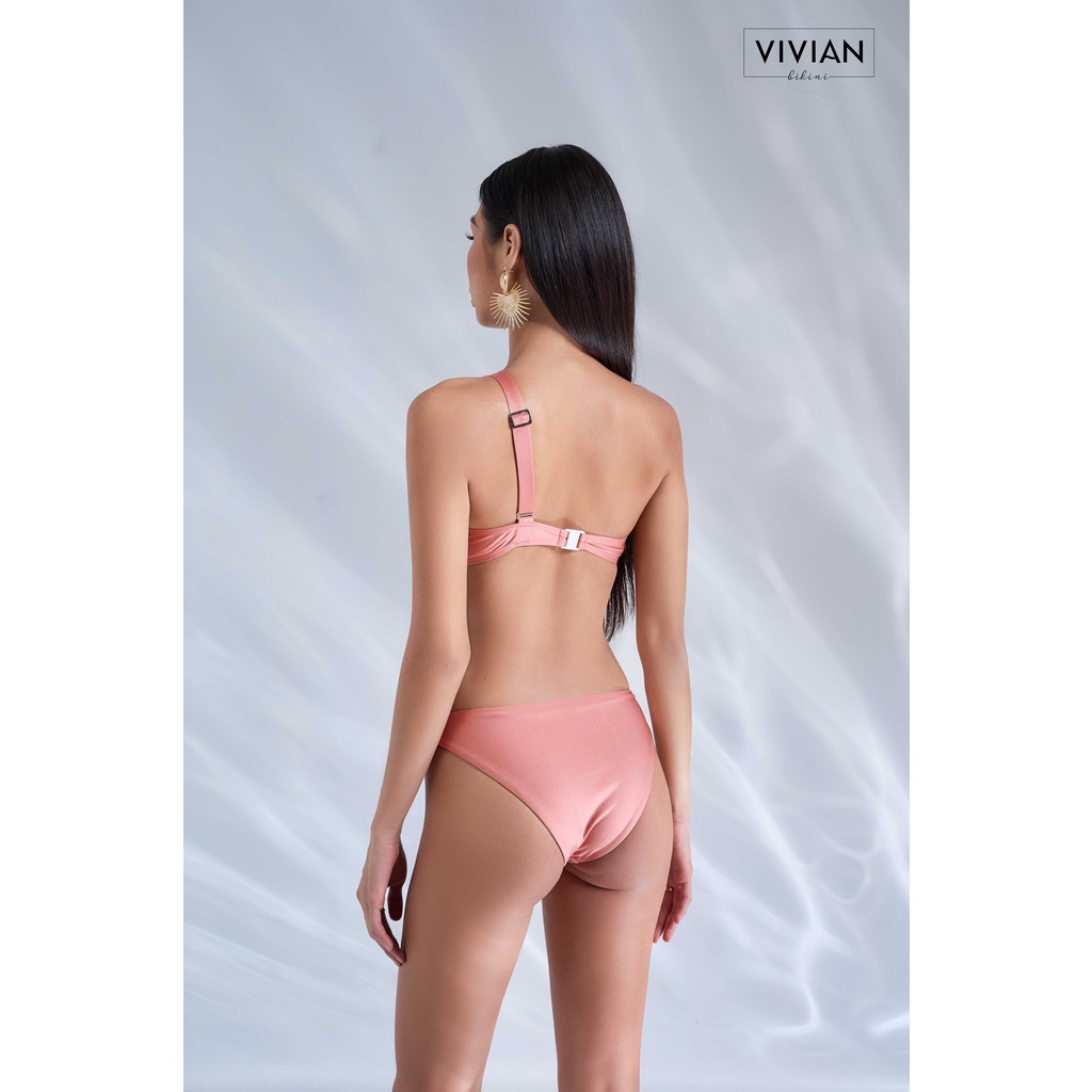 Đồ bơi nữ cao cấp 𝐕𝐈𝐕𝐈𝐀𝐍 dạng hai mảnh áo gọng phối váy cover cách điệu - NUDE - VS176_NUDE