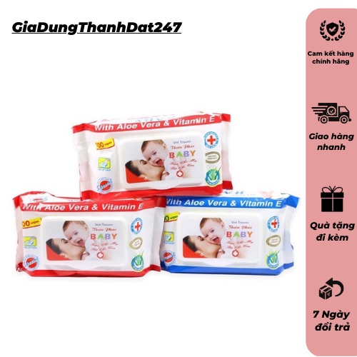 ( Giá Sỉ ) Khăn ướt, giấy ướt Baby Thiên Phúc 100 tờ không mùi Chính Hãng - T99