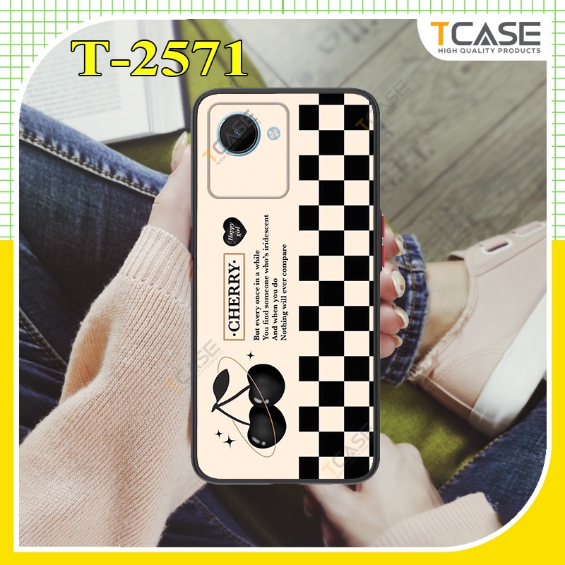 Ốp lưng Realme C30s, C30 in hình sọc caro và chery|Ốp chống sốc bảo vệ camera