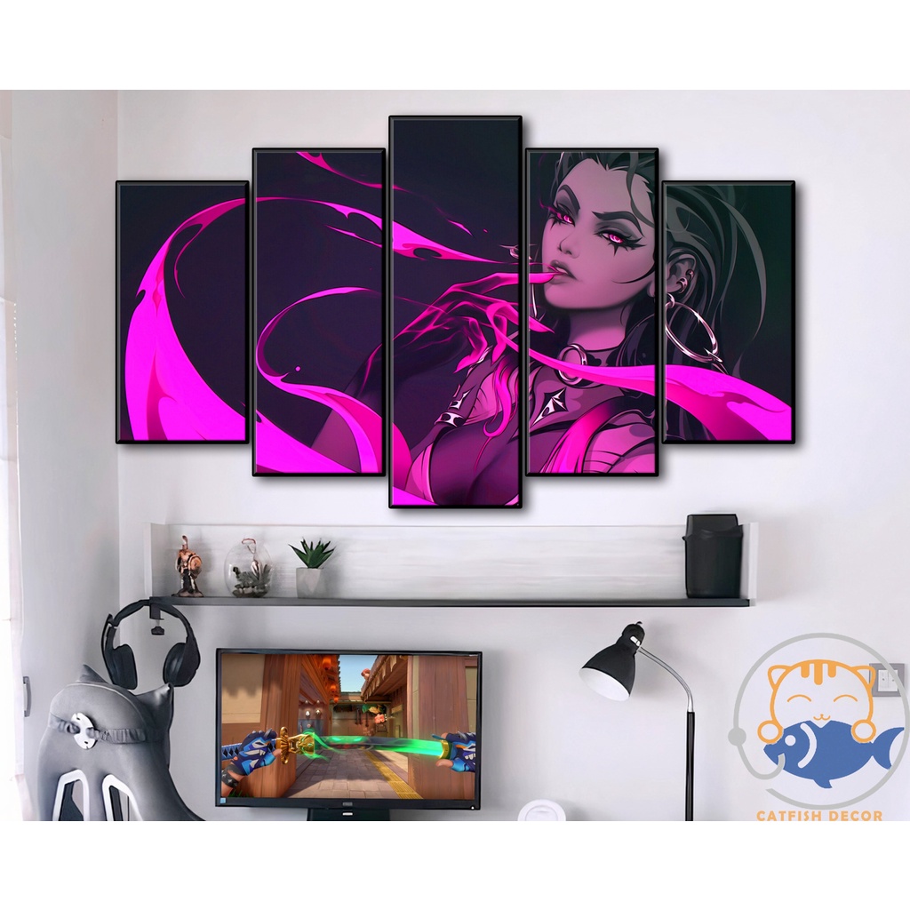 Tranh Dán Tường Gaming - Valorant - Jett - Reyna - Chamber - Yoru - Raze - Sage - Fade