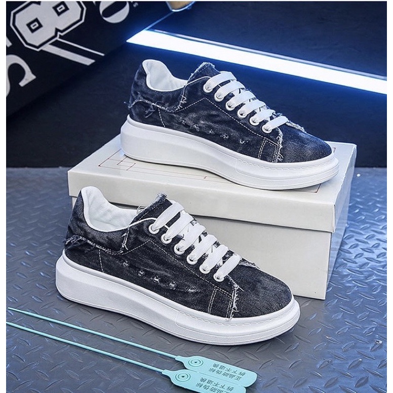 Giày thể thao nam, giày sneaker nam, giày thể thao nam vải bò dày dặn cao cấp POP128