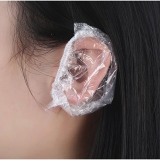 100 cái bịt tai nilon dùng 1 lần hỗ trợ khi nhuộm tóc và làm hóa chất - hrbt0180