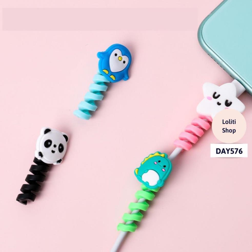 Dây quấn silicone cao cấp bảo vệ tai nghe, cáp sạc hình thú dễ thương, tiện lợi LOLITI DAY576