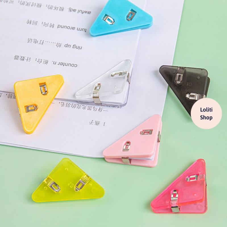 Kẹp giấy kẹp góc sách kẹp tài liệu giấy kiểm tra Harajukuh cho học sinh, văn phòng LOLITI KEP556