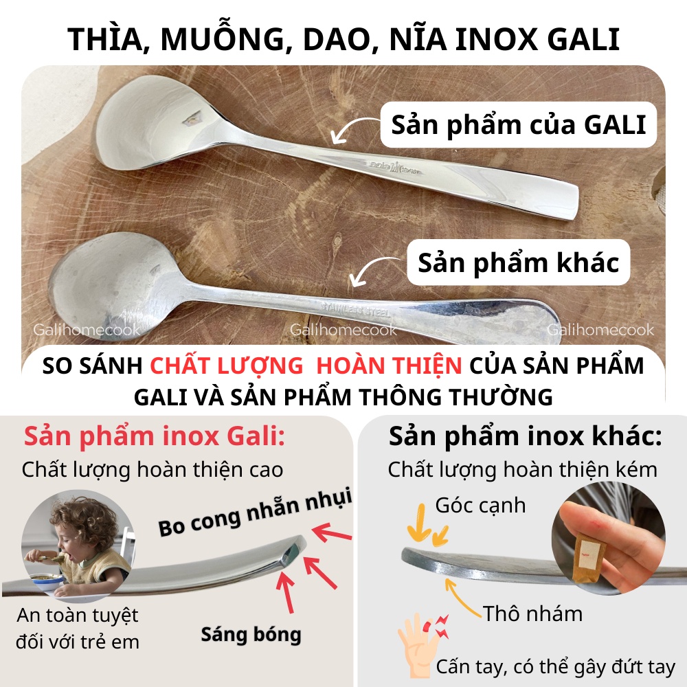 [XẢ LỖ] Thìa Muỗng INOX 304 ăn cơm, ăn phở, cháo cao cấp, sang trọng xuất dư hãng WMF, Zwilling,...Galihomecook