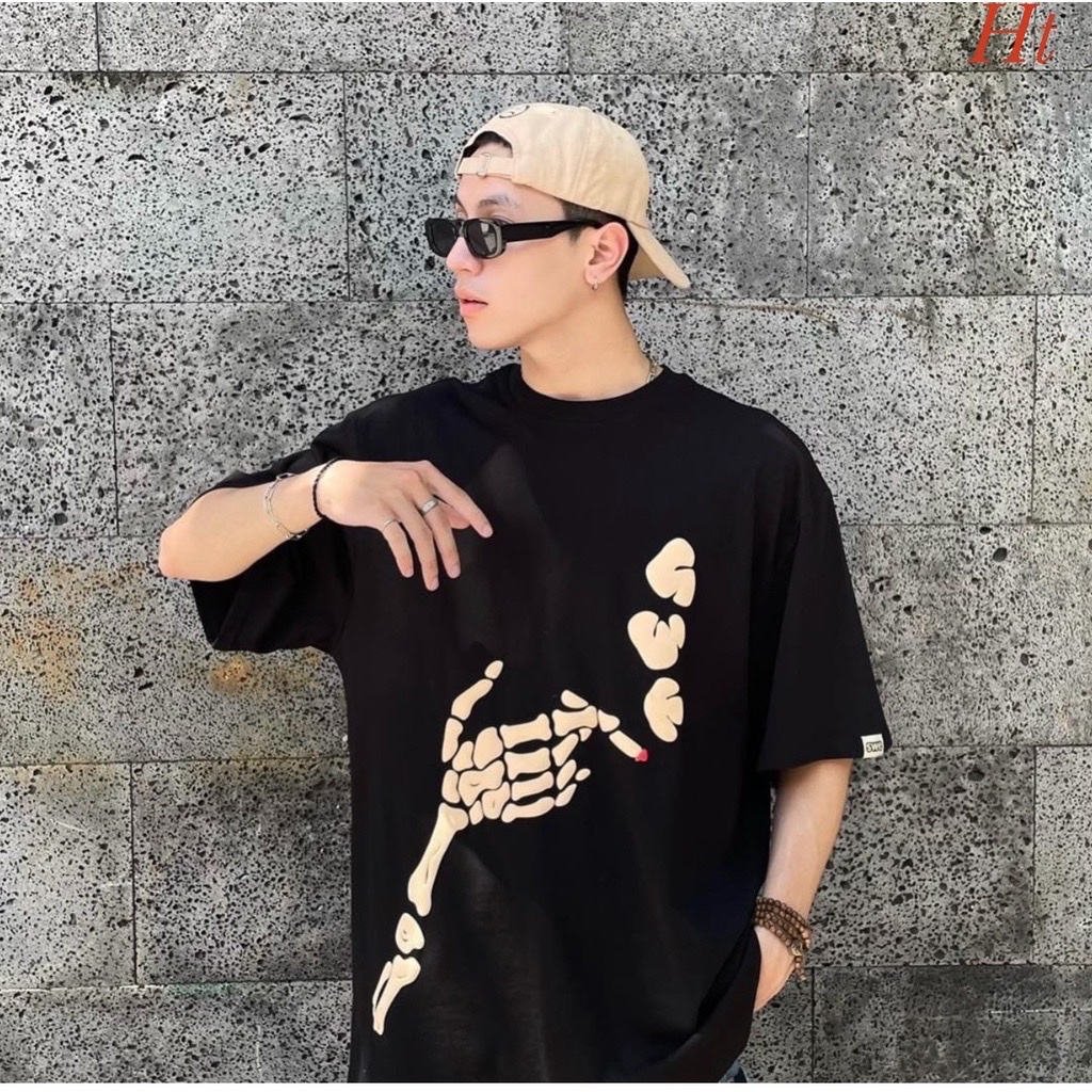 ÁO PHÔNG SMOKED QUẢNG CHÂU. ÁO THUN NAM NỮ HÌNH XƯƠNG BÀN TAY SMODKER