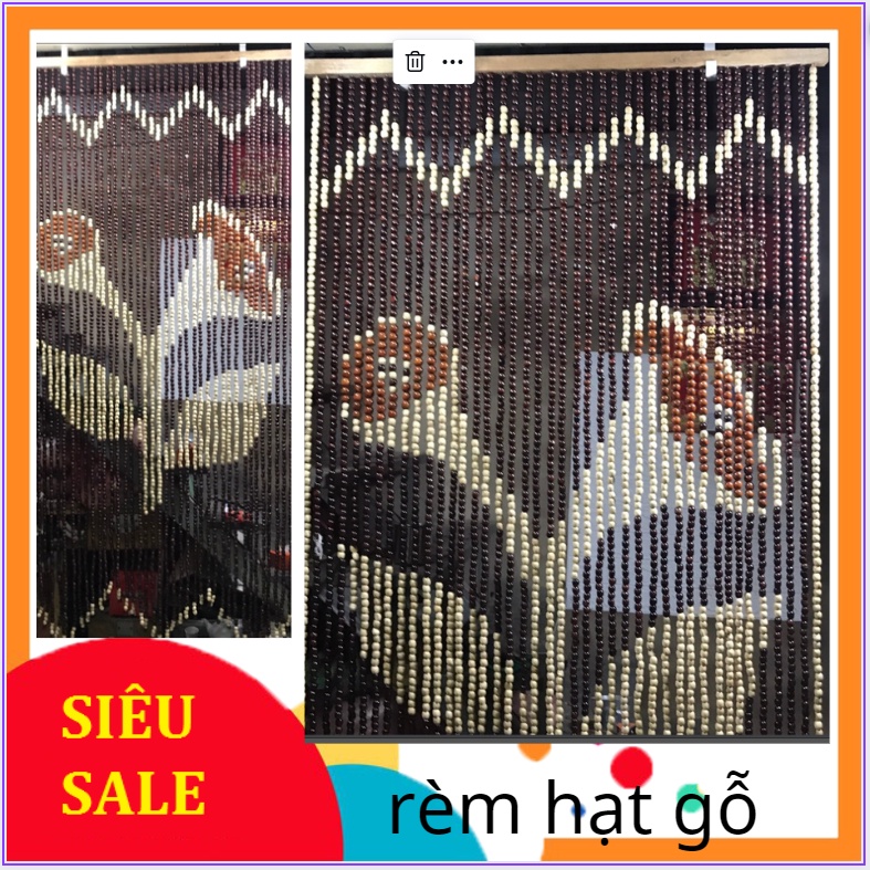 Rèm hạt gỗ in hoa cao cấp nhiều kích thước,Màn reo phòng ,treo cửa đi