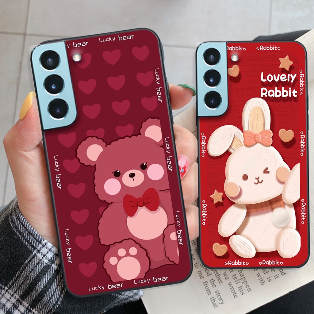 Ốp lưng Samsung S22 / S22 Plus / S22 Ultra / S22+ GẤU DÂU LOTSO đỏ cute đẹp siêu rẻ