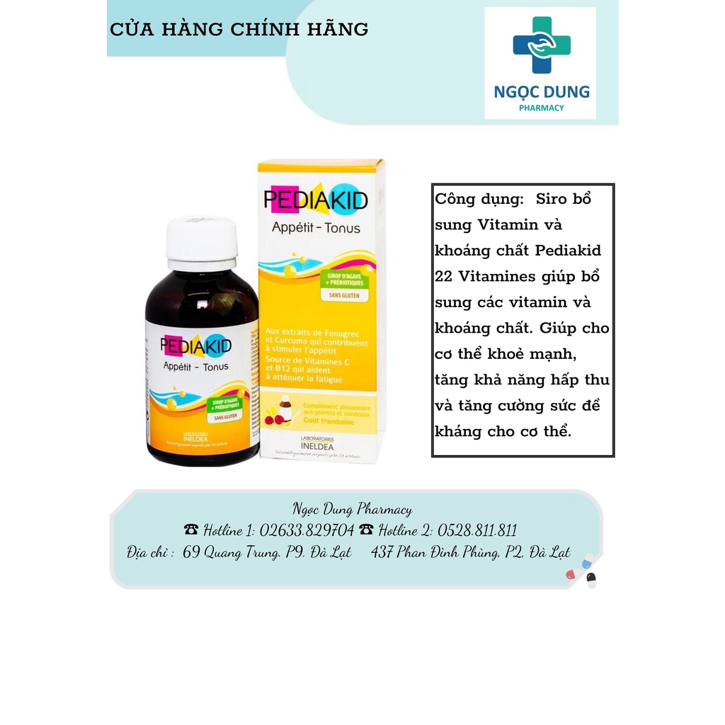 Siro Pediakid 22 Vitamines hỗ trợ bổ sung vitamin và khoáng chất (125ml)