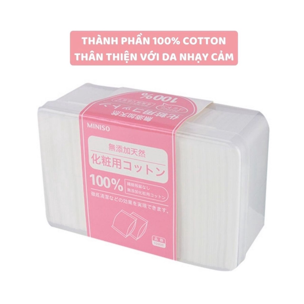 Hộp 1000 miếng bông tẩy trang MINISO