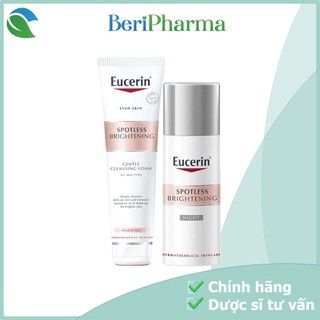 Combo Eucerin Sữa Rửa Mặt Và Kem Dưỡng Giảm Thâm Nám Ultrawhite+ Spotless Cleansing Foam 150g & Night 50ml