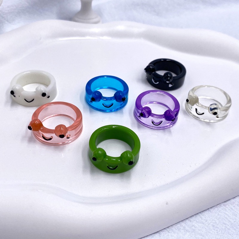 Nhẫn Hình Chú Ếch Xanh Trong Suốt Ma Thuật Kiểu Hàn Quốc Làm Quà Tặng Cho Bạn Gái / Bạn Bè Ma Thuật