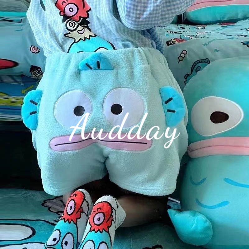 Audday Quần Short Thêu Hình Cá Xấu Xí Dễ Thương Vui Nhộn Cho Nữ