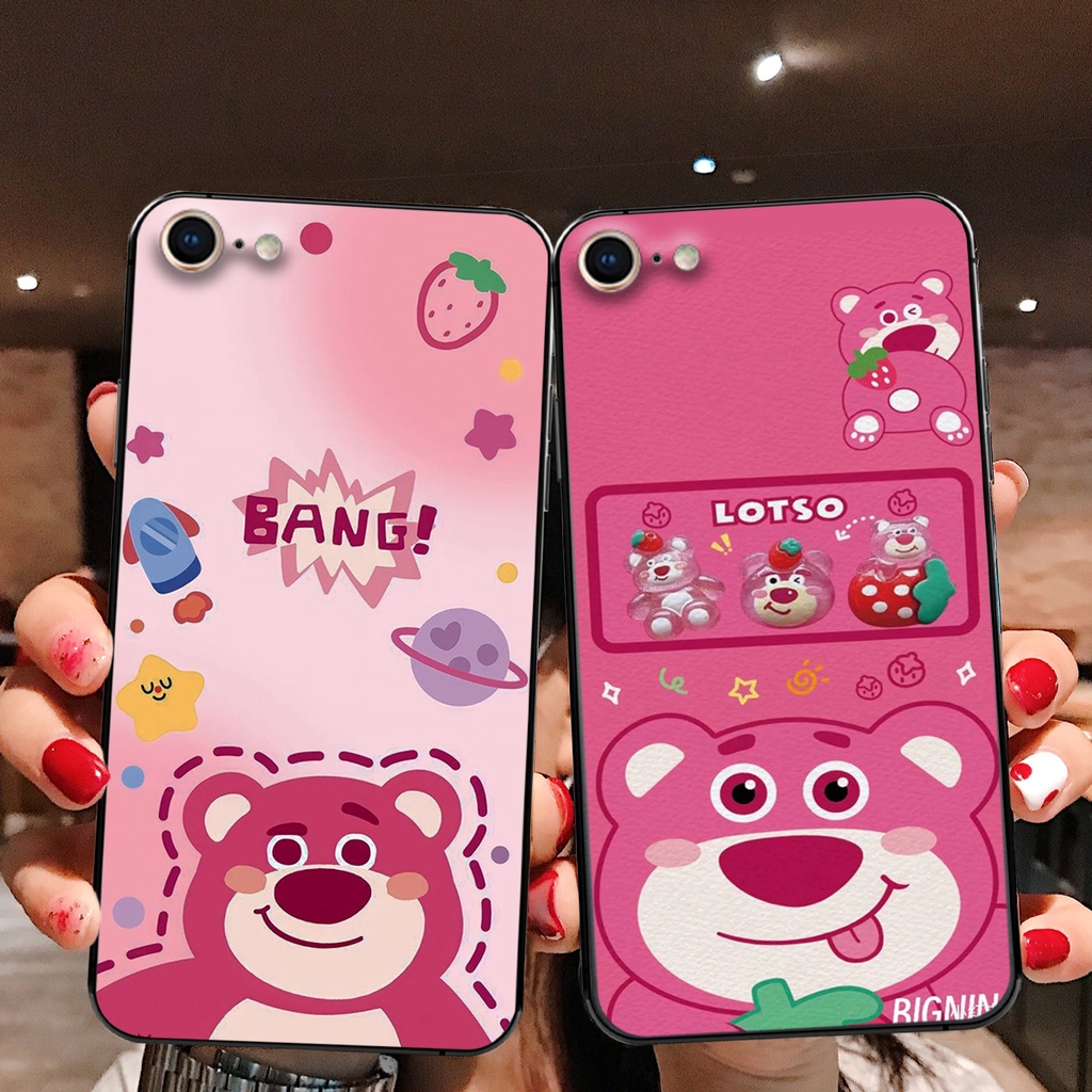 Ốp lưng Iphone 5/5S/5SE- IPHONE 6/6S-IPHONE 6/6S PLUS-IPHONE 7/8-IPHONE SE 2020 GẤU DÂU đỏ/ mẫu ốp cute đẹp siêu rẻ