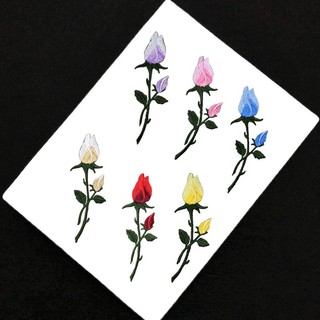 Sticker ủi thêu hình hoa hồng 3.5 * 11cm