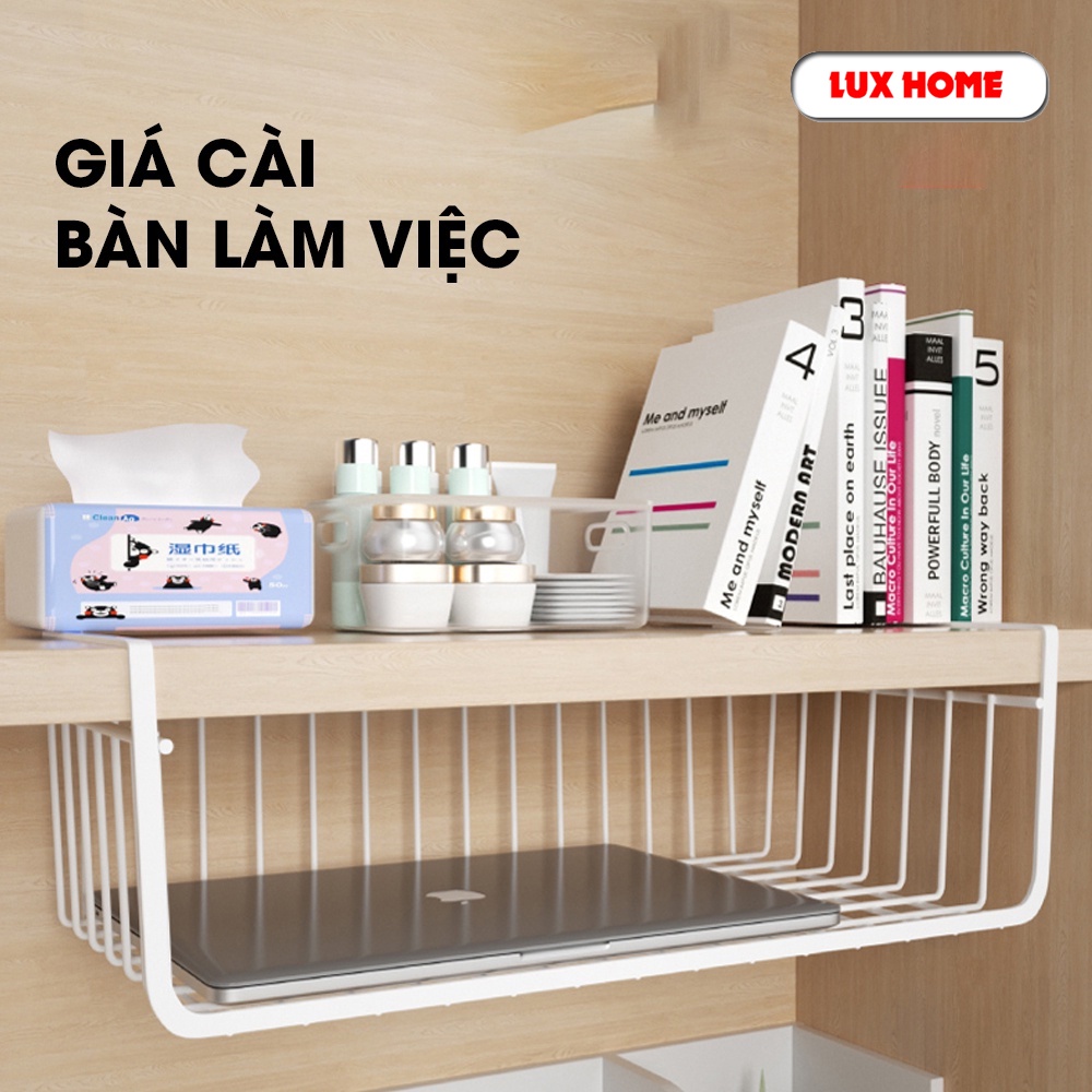 Khay Lưới Sắt Để Đồ Dưới Bàn Học - Kệ Khung Gài Siêu Gọn Gàng - Ngăn Kéo Size 33x23cm LUXHOME | BigBuy360 - bigbuy360.vn