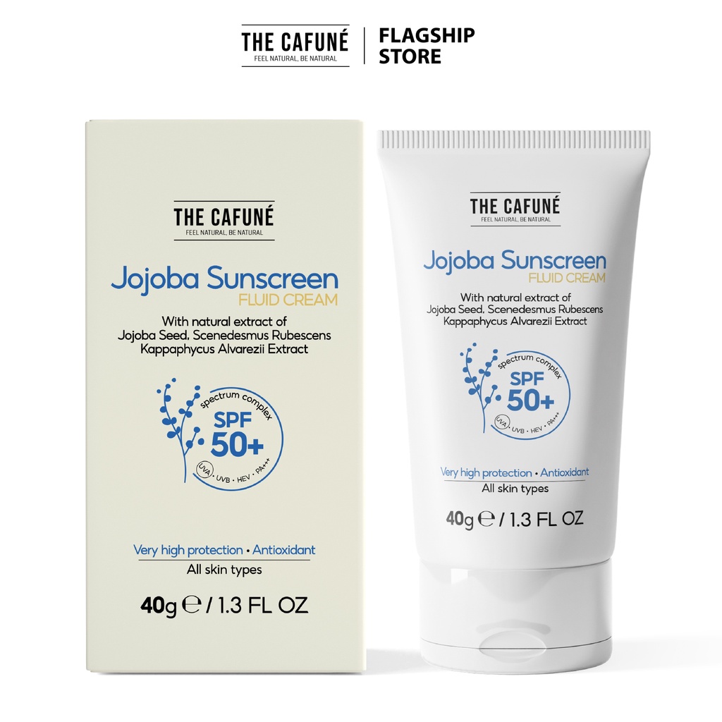 Kem Chống Nắng Jojoba Sunscreen SPF 50+ Phổ Quang Rộng Bảo Vệ Da Trước Tia  UVA, UVB, IR, HEV Không Bết Rít 40gr