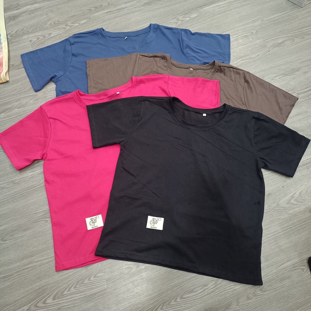 Áo thun trơn basic đính logo - A47