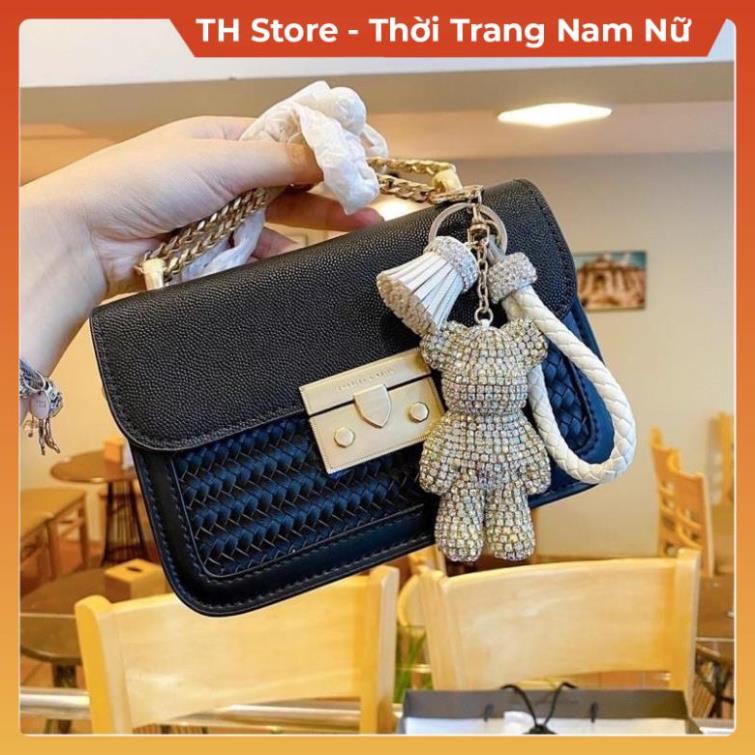 Túi xách dây xích đeo vai đeo chéo , túi sách Ck nắp hạt đinh sườn thời trang phong cách Hàn đi chơi du lịch TH Store