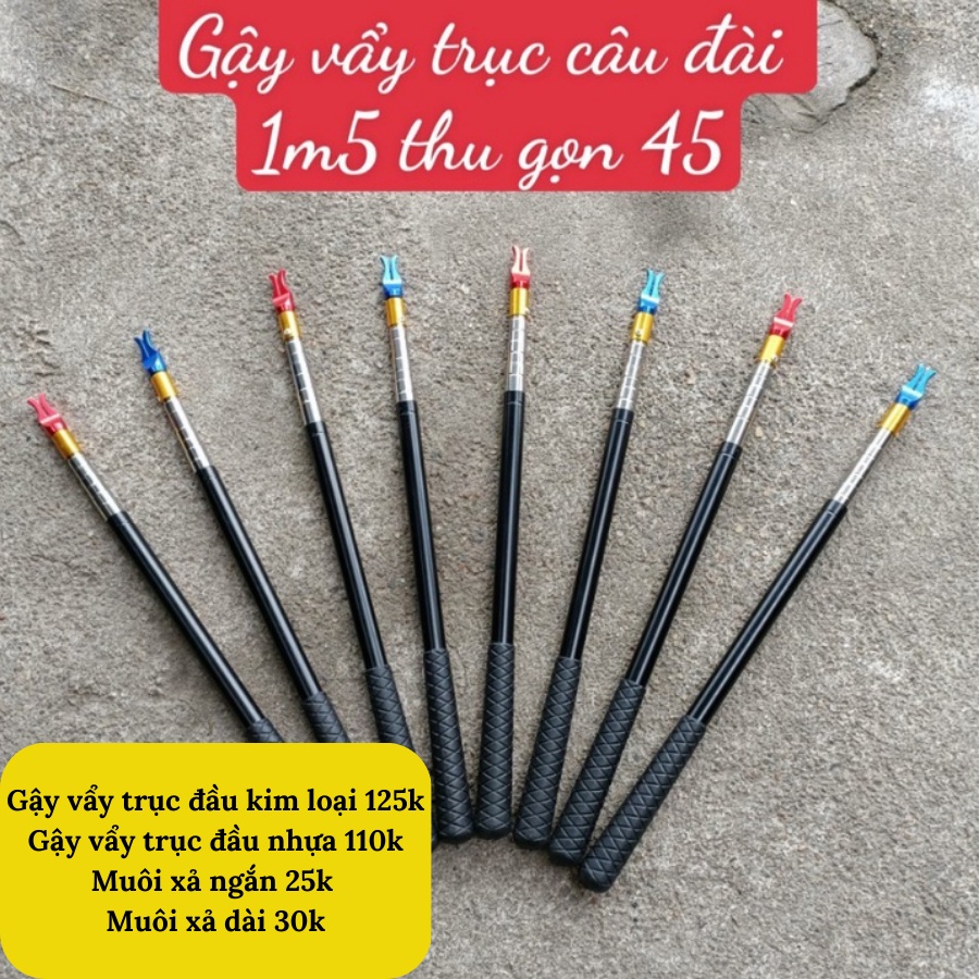 Gậy vẩy trục dài 1m5 , Gậy vậy trục vẩy mồi thu gọn , gậy vẩy trục vẩy mồi dài (Đồ Câu Nguyễn)