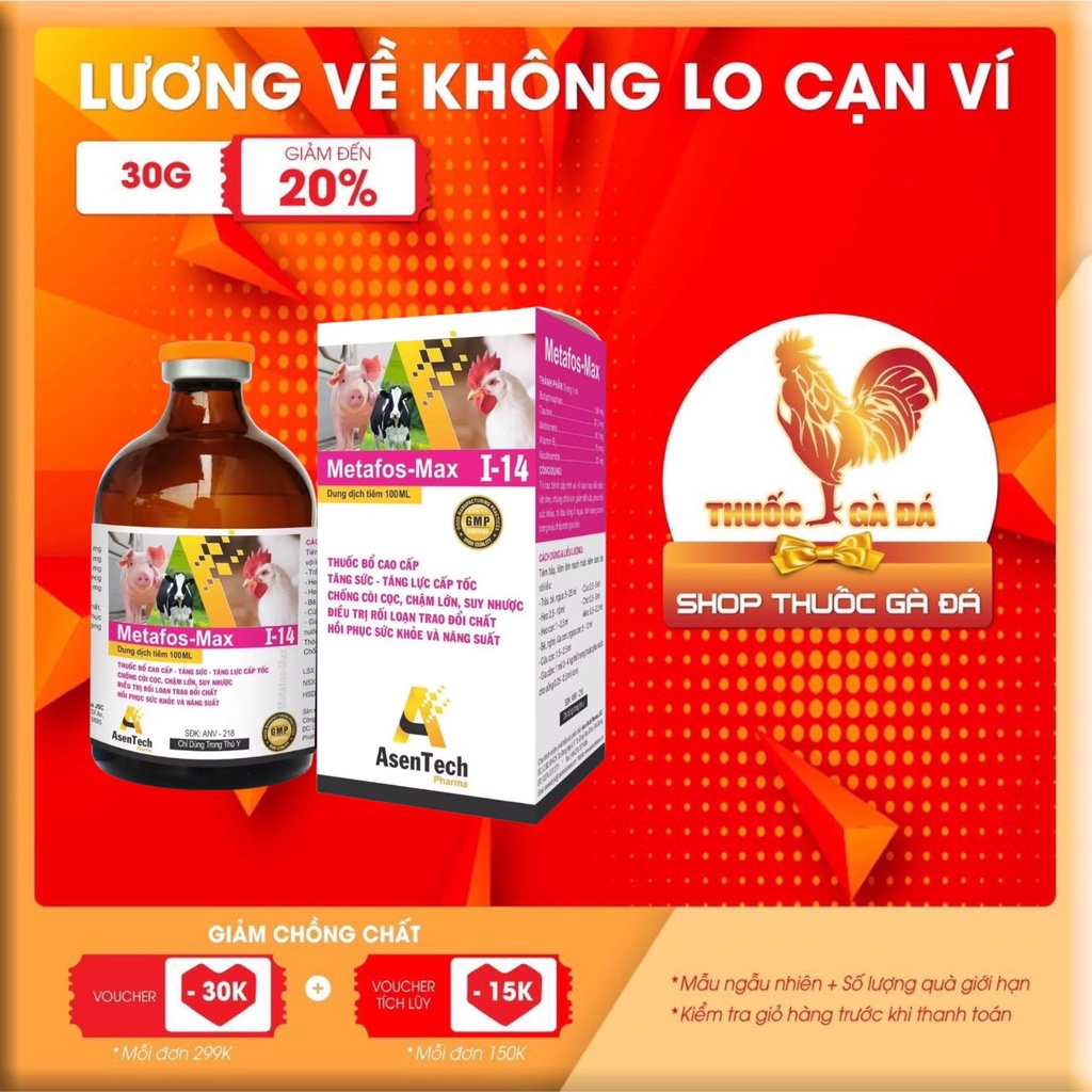 METAFOS - MAX I 14 100 ml dinh dưỡng cho gà đá máu lên