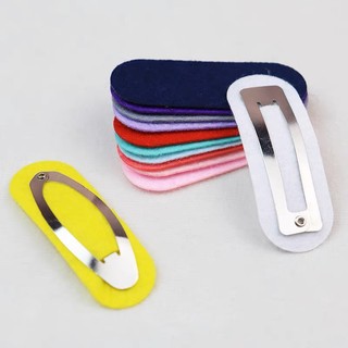 (Set 10 cái) Phôi vải nỉ trơn dùng lót kẹp tóc handmade - không bao gồm kẹp