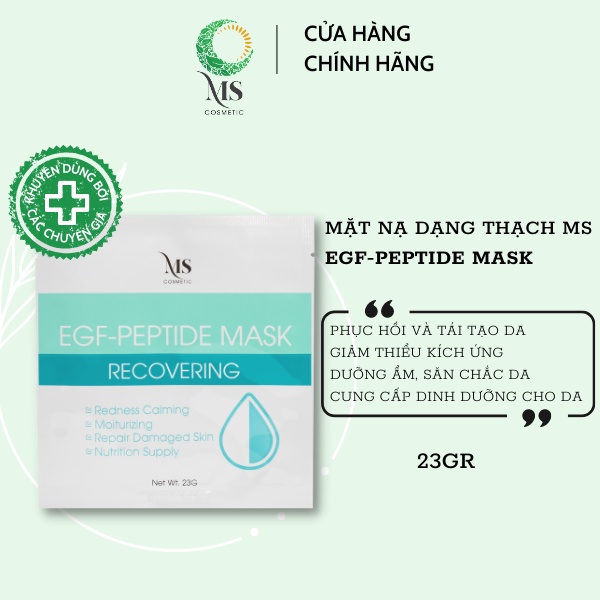 Mặt nạ dạng thạch MS EGF - Peptide Mask giúp dưỡng ẩm, mặt nạ thạch phục hồi và tái tạo da (1 miếng - 23g) - MS COSMETIC