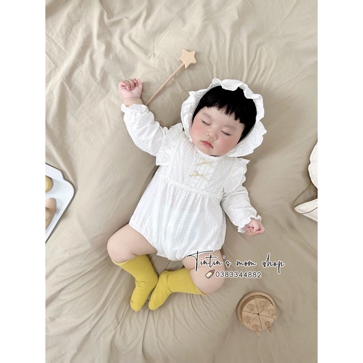 Sét body chip cánh tiên đầy tháng/ thôi nôi cho bé gái kèm mũ