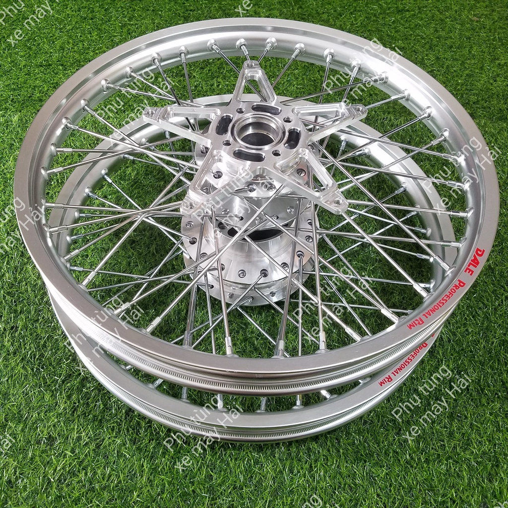 Bánh căm dành cho raiderf150 đùm mạ crom căm mạ crom niềng nhôm dale đen kèm lòng đĩa cnc lắp như zin cho raider