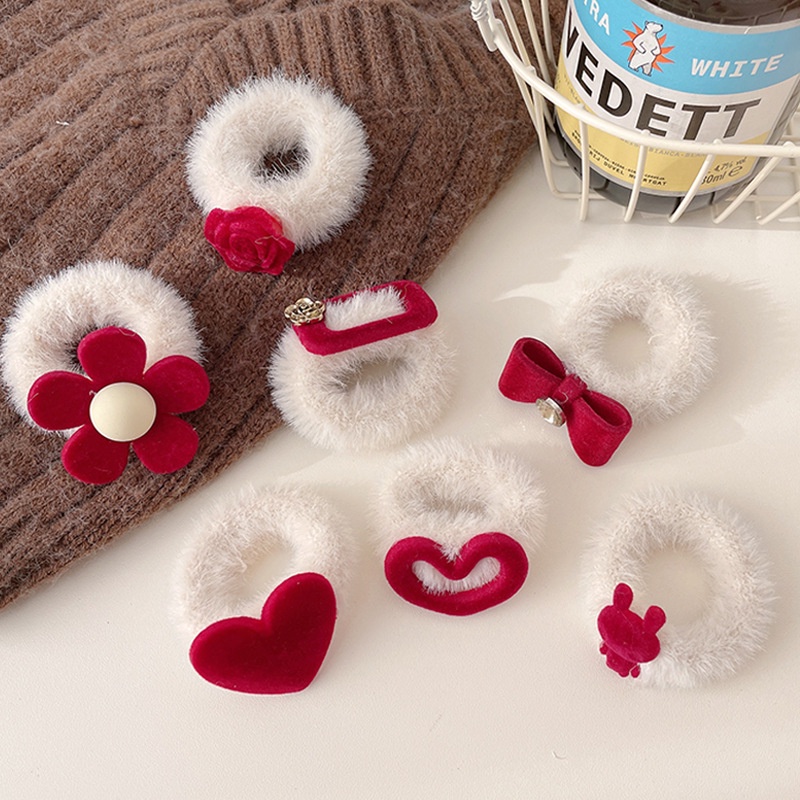 SET CHUN TÓC LÔNG TUYẾT mềm, dễ thương cho nữ và bé(NƠ ĐỎ) -TĐ