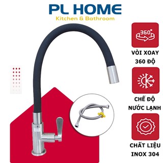 Vòi Rửa Chén Lạnh Inox SUS 304 - Cần mềm uốn dẻo Silicon
