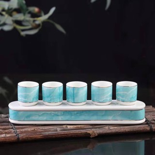 Chung bộ 5 ly 247 xanh cao 7.5cm