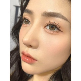 Lens tone nâu tây có viền chính hãng, giãn nhẹ 14.2mm Dòng silicone đeo tối đa 14 tiếng, hebe brown