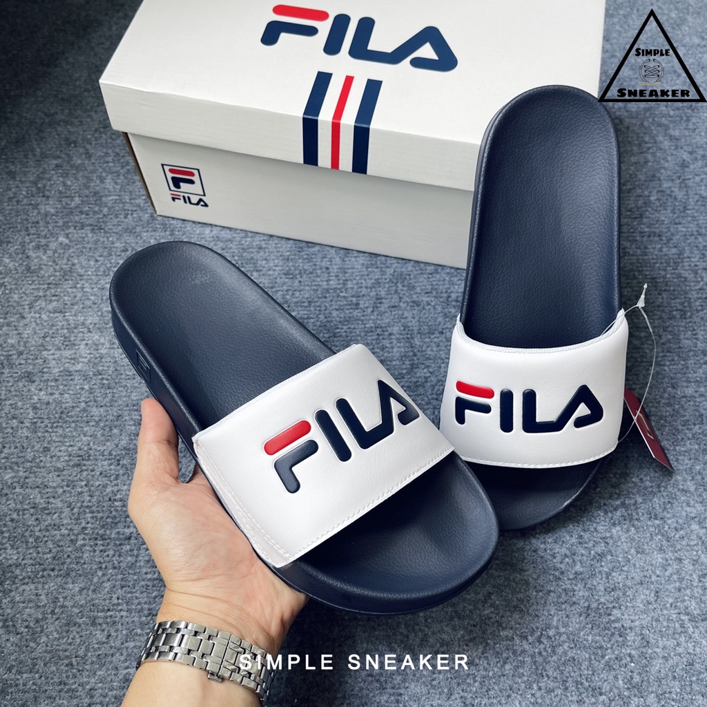 Dép Fila Chính Hãng 🔴SIMPLE SNEAKER🔴 Fila Drifter Black Slide Dép Quai Ngang Fila Thời Trang Nam Nữ Chuẩn Auth