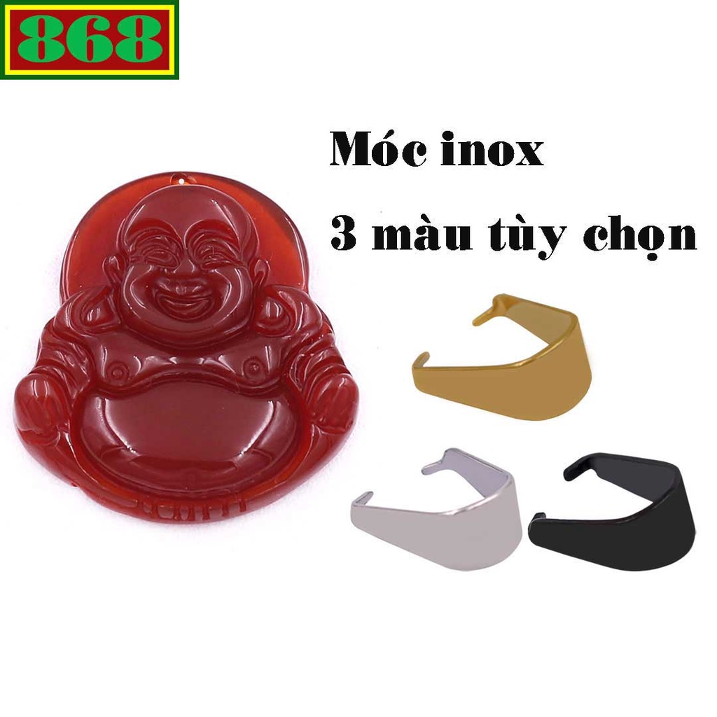 Mặt dây chuyền Phật Di Lặc Đỏ 2.9cm - Mặt phật size nhỏ - Tặng kèm móc inox - Phong thủy 868