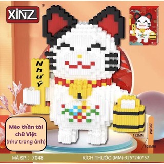 Lego Mèo thần tài lời chúc tiếng Việt, Đồ chơi mô hình lắp ráp Mèo Thần Tài - Tặng búa