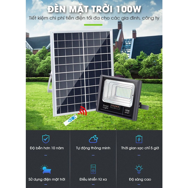 Đèn Năng Lượng Mặt Trời 500W IP67 Solar Light