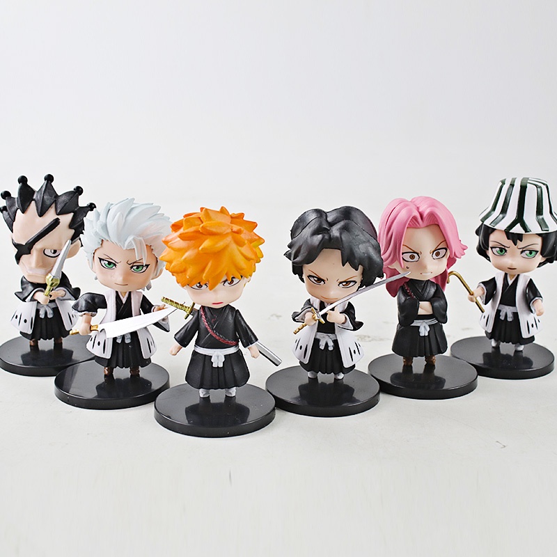 Set 6 Mô Hình Nhân Vật Phim Bleach Kurosaki ichigo Urahara Kisuke Hitsugaya Toushirou Sado Yasutora Ishida Uryuu