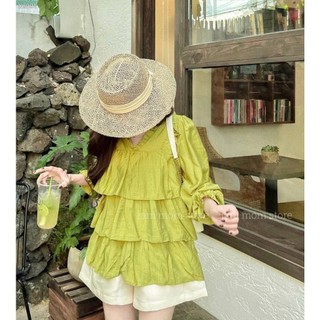 Set áo babydoll bèo tầng kèm short
