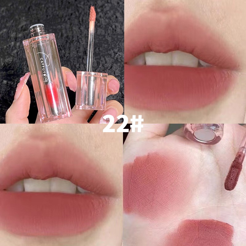 Son môi ❤️𝑭𝒓𝒆𝒆𝒔𝒉𝒊𝒑❤️ Son kem bóng CAPPUVINI Chất Son Siêu Nhẹ Mềm Mượt Như Nhung