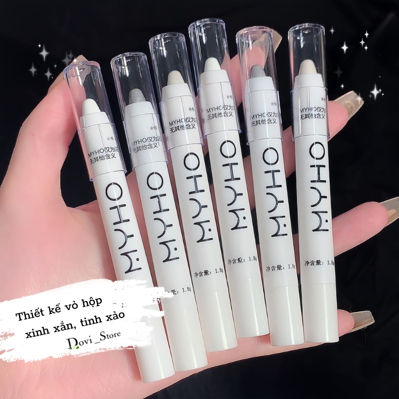 Phấn Mắt Kiêm Chì Kẻ Mắt  M.Y.H.O Nét Mảnh, Chì Highlight kẻ Mắt Trắng Có  Đầu Tròn Trang Điểm Tiện Lợi