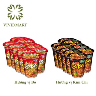  - ACECOOK - Mì ly Caykay 2 vị: KayCay hương vị bò và Kaykay hương vị kim chi (Cay Kay Kay Cay Cay)