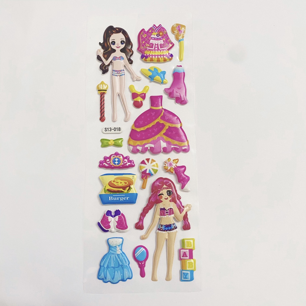 Tấm sticker nổi 3d nhiều mẫu dễ thương cute TY0363