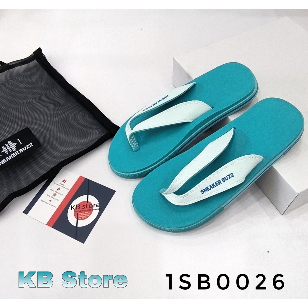 Dép kẹp Sneaker Buzz xanh trời quai trắng unisex chính hãng 1SB0026